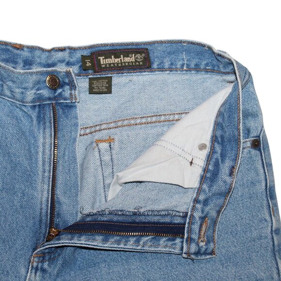 VTG Timberland Womens 14 Lt Washed Straight Leg Denim Jeans 80s Style Made USA - Picture 11 of 11